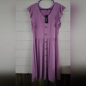 Purple XL Ruffle Sleeve Dress.